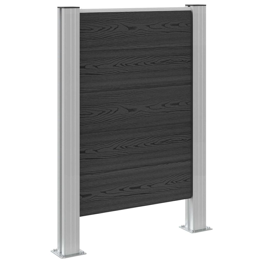 Waste Bin Fence Gray 85 X 12 X 115 Cm Aluminum and WPC