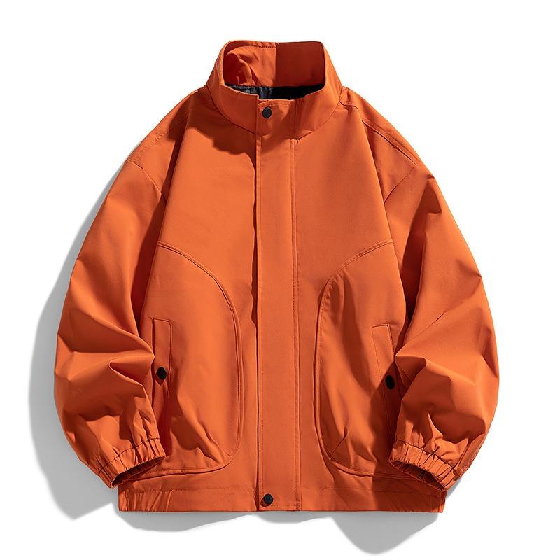 Men's Spring and Autumn Stand-up Collar Jacket Jacket Men's Casual Loose Korean Version of Trendy Workwear Versatile Fashion Men's Top