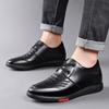New Men's Soft-soled Casual Leather Shoes, Youth Tide Shoes, Low-top Trend, Invisible Inner Height Increase, Cowhide Douyin Tide