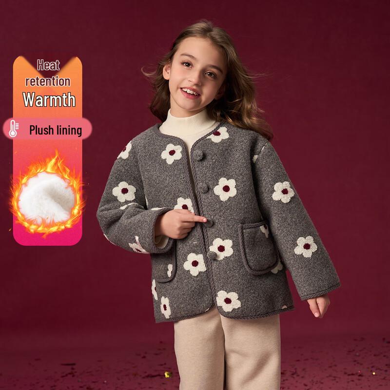Montagut Girls  Faux Rabbit Fur Embroidered Winter Coat 150