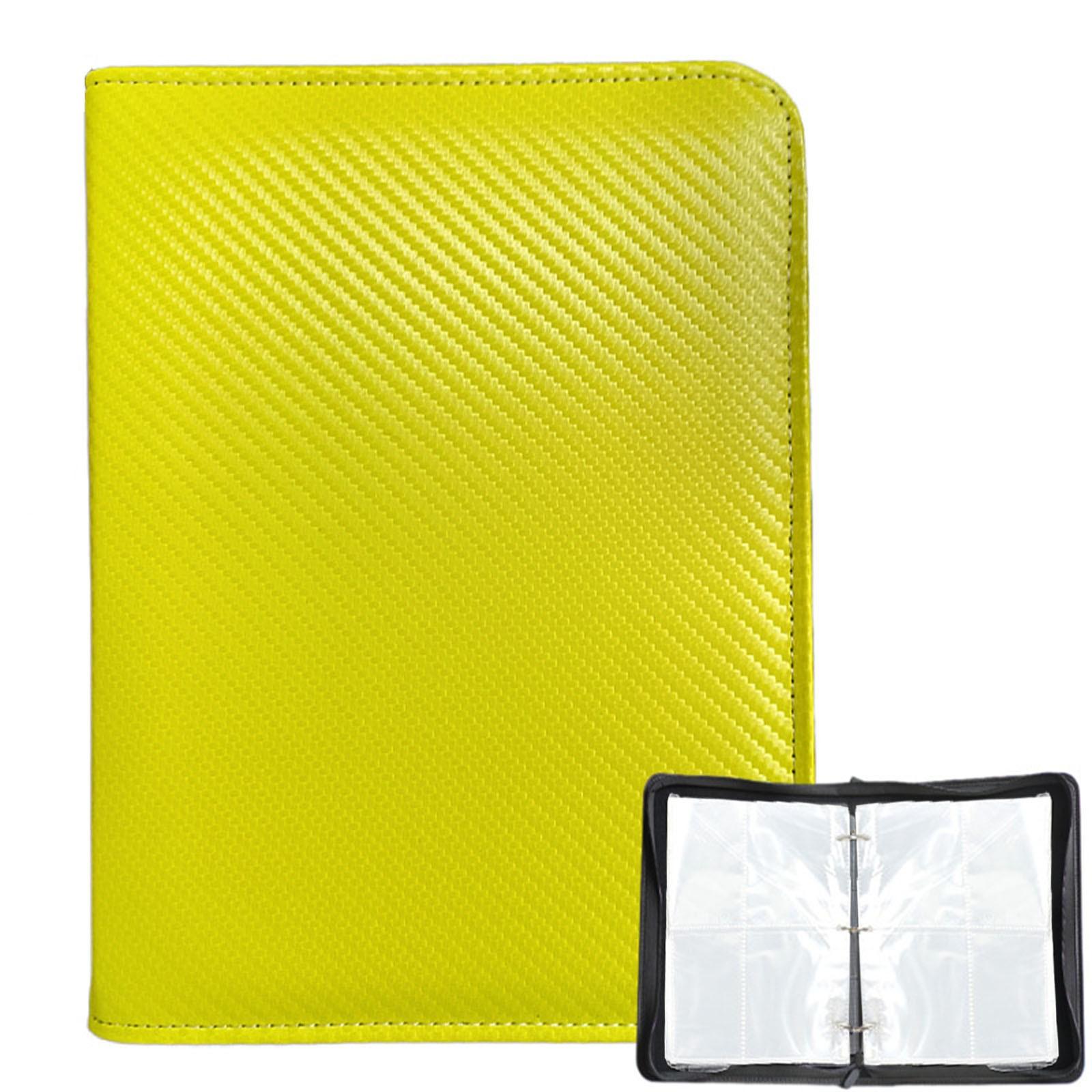 

Сумка для хранения карт с однотонной текстурой из саржи, четыре отделения, 400 прозрачных карманов для карт One Size жёлтый