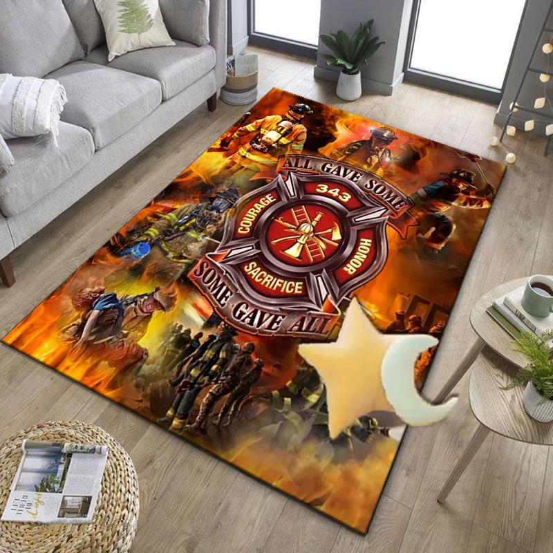 Firefighter Bravery In Action Office Rug Chair Mat, Entryway Carpet, Suitable for Front Door, Bedroom, Living Room, Desk, Holiday Gift