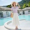 Women's Polka Dot V-Neck Knitted Short Sleeve Top