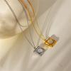 Hot Selling Block Niche Collarbone Chain Fashion Versatile Men's And Women's High-end Stainless Steel Necklace