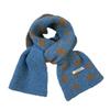Korean Style Polka Dot Plush Knitted Scarf Soft Thick Color-Block Scarf Thermal Windproof Neck Warmer Scarves