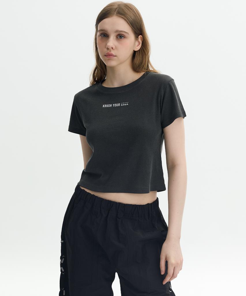 Keuleogsi Pigment Nice Crop Top Charcoal