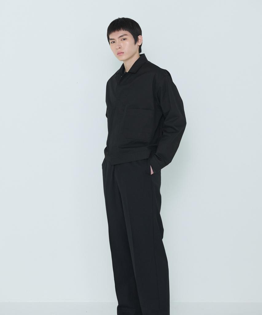 Deossingindeeodeeo Refine Black Straight Wide Slacks Black