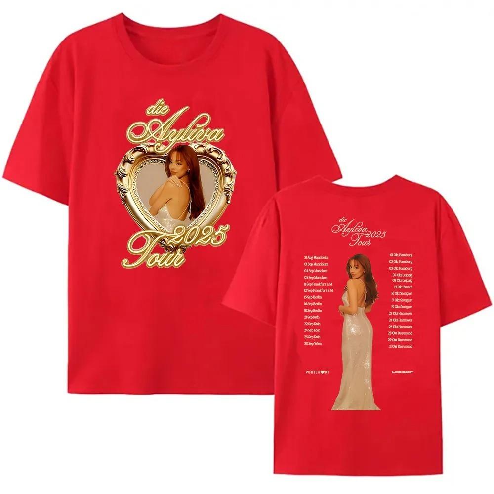 

Die Ayliva Tour 2026 Tshirts Short Sleeve Cotton O-neck T-shirt High Quality Cotton Unisex Tee-shirt Streetwear Camisetas L