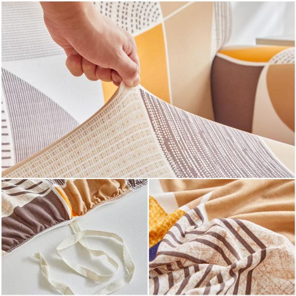 1pc Geometric Printed Stretch Sofa Covers With Elastic Band Furniture Protector For Bedroom Office Living Room Home Decor