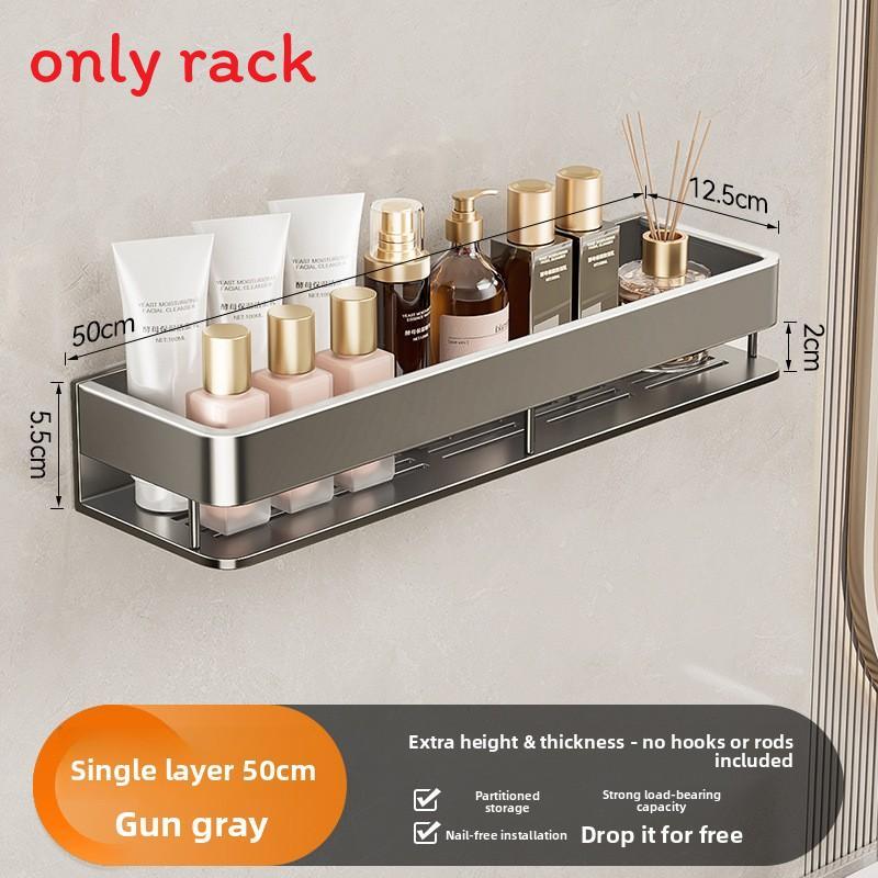 Modernes minimalistisches Badezimmer-Aufbewahrungsregal mit Haken und zwei Ebenen für den Heimgebrauch
