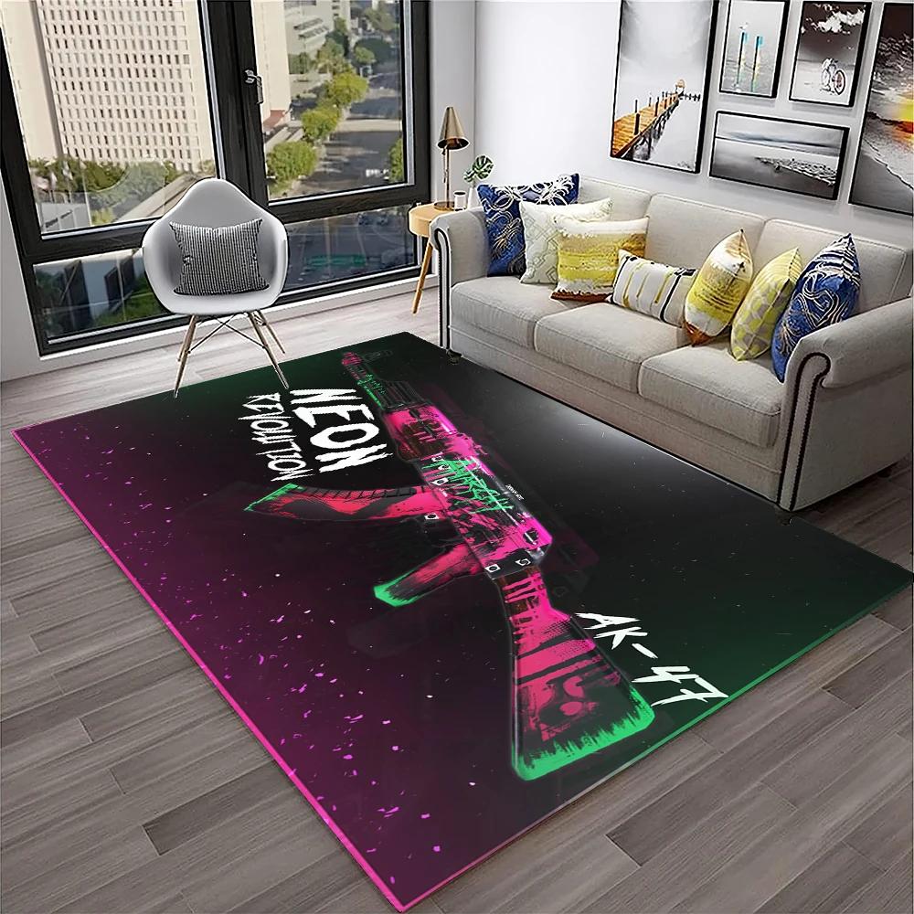 Gun Knife USP,AK,M4,AWP,Rifle Pistol Cartridge Carpet Rug for Home Living Room Bedroom Sofa Doormat Decor,kid Non-slip Floor Mat