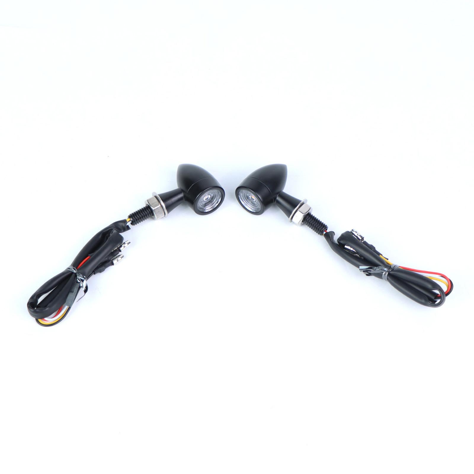 

High Performances LED Motorcycle Turn Signal Lights Round Design Metal Body Enhanced Night Visibility Quick Mount 1