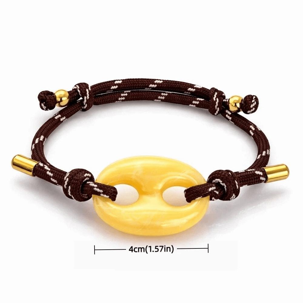 Western Style Pig Nose Retro Bracelet Adjustable Handmade Charm Bracelet Lightweight Resin Women's Bracelet Jewelry Accessories