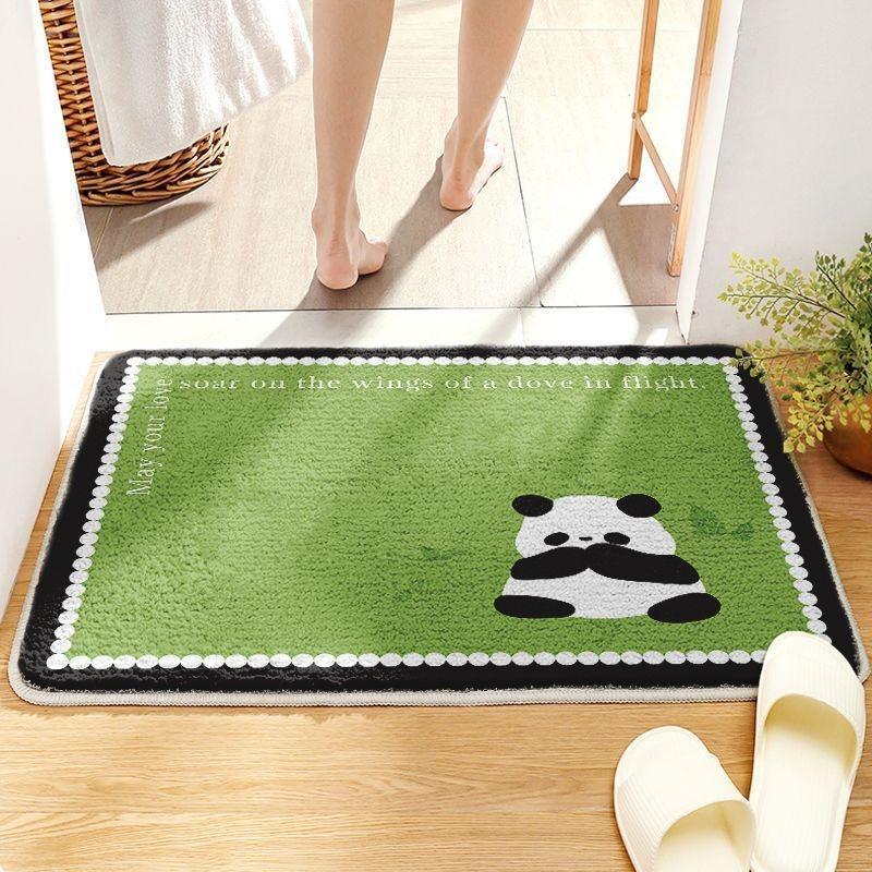 Bathroom Absorbent Floor Mat Household Cartoon Imitation Cashmere Non-slip Mat Toilet Toilet Door Carpet Dirt-resistant Foot Mat