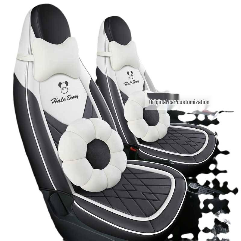 Wuling Hongguang MiniEV Seat Covers: Macaron Full Coverage, All-Season Car Seat Cushions for 2020-2023 Models