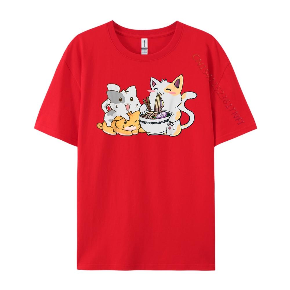 Kawaii Neko Ramen Anime Cat Noodles Cute Oversized T Shirt Christmas Shirt S