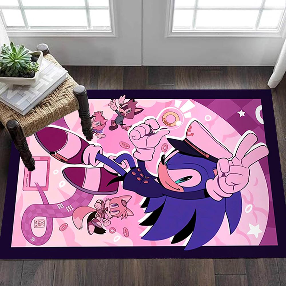Sonic The Hedgehog Heroes Decoration,Carpet,Living Room,Bedroom, Non-slip,Square rug
