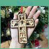 Multi-layer Wooden Cross Christmas Ornament Decorative Hanging Piece For Parties