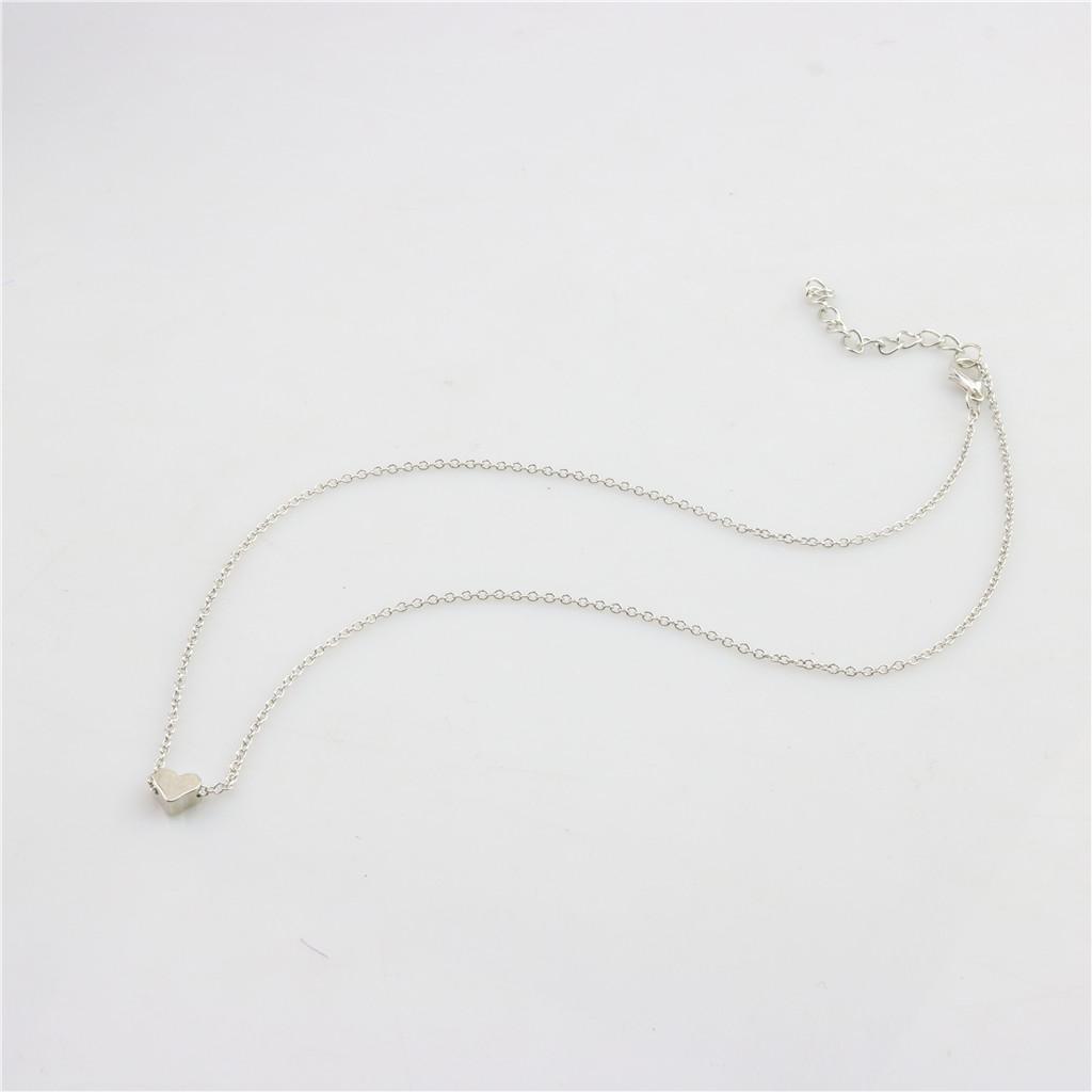 Elegant Small Smooth Heart Pendant Necklace Stylish Fashion Jewelry for Women Steel Stainless