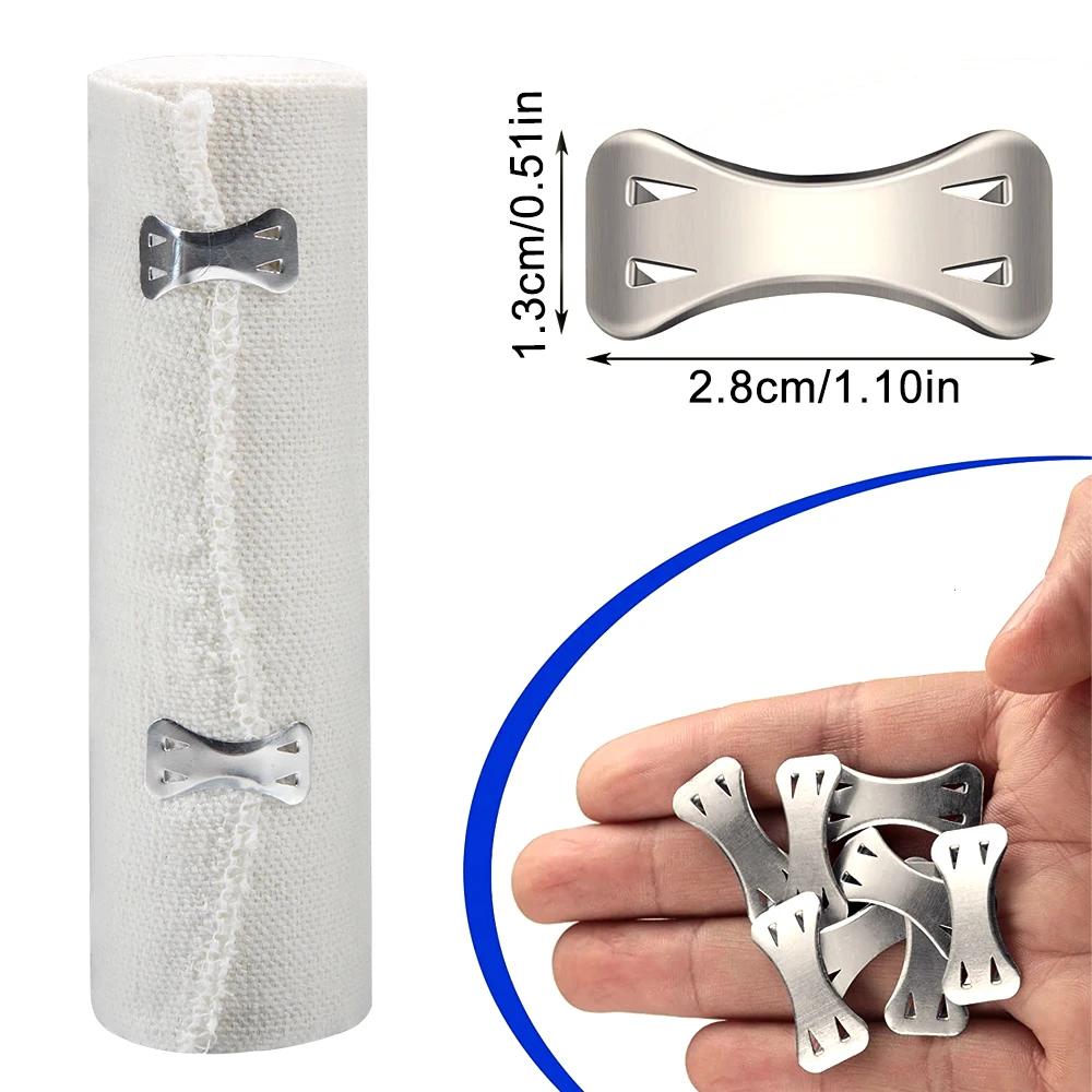 1Roll Elastic Compression Bandage Wrap With Hooks,Athletic Sport Support Tape For Ankle,Wrist,Arm,Leg Sprains First Aid Measure