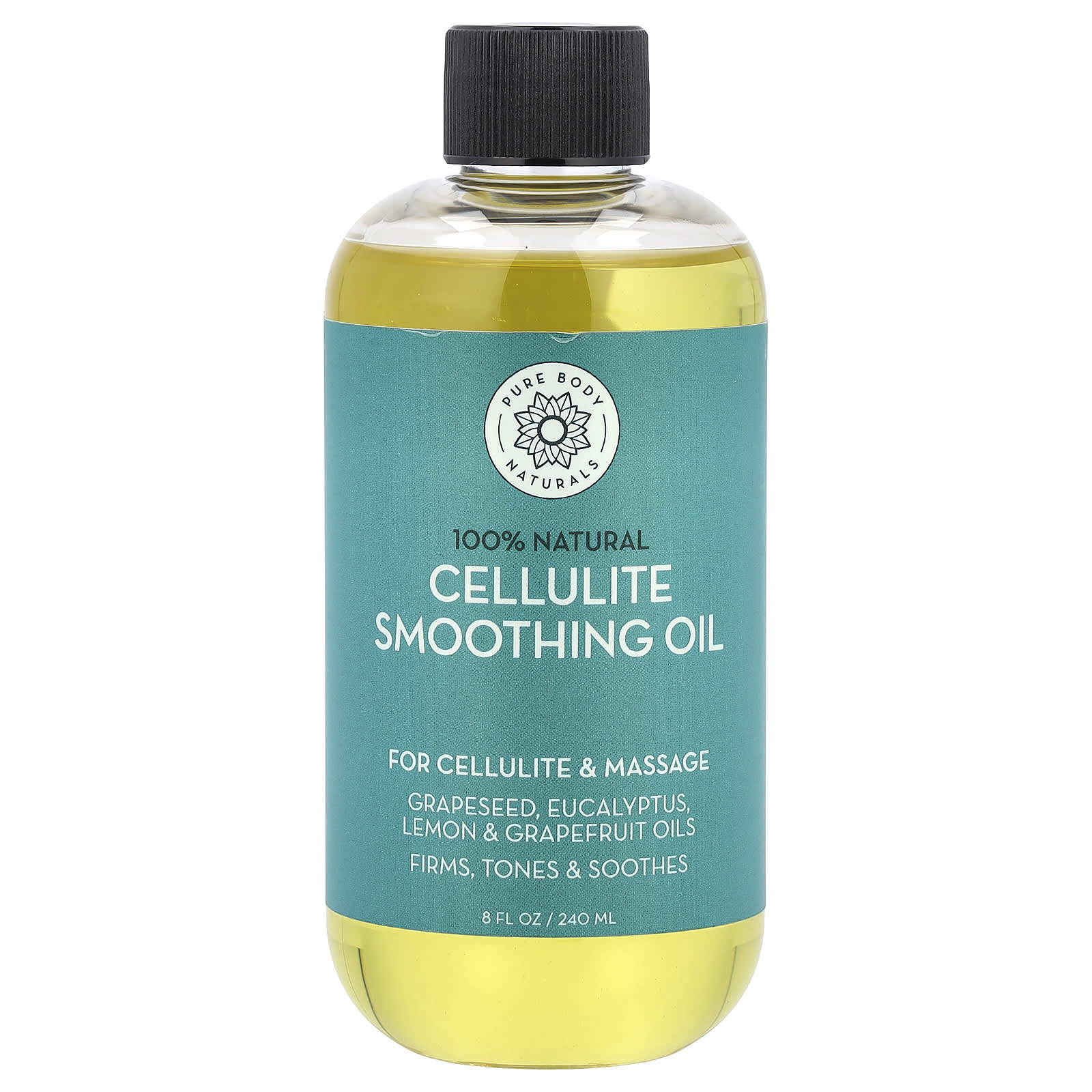

Pure Body Naturals, Масло для разглаживания целлюлита, 8 жидких унций (240 мл)