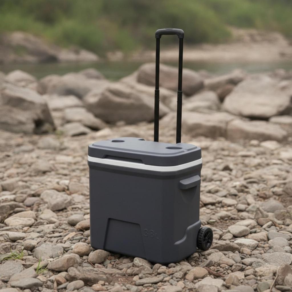 Wheeled Cooler Rugged with Wheels Leak-Resistant for Camping, Picnickers