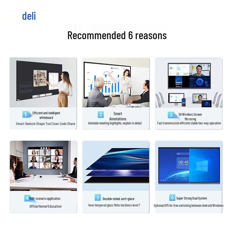 Deli 65-inch Smart Interactive Whiteboard (CN Version)