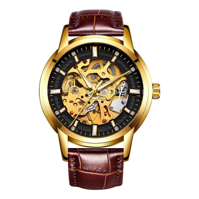 Fully Automatic Mechanical Watch Men's Watch Tourbillon Hollow Steel Belt Business Waterproof Luminous Men's Watch