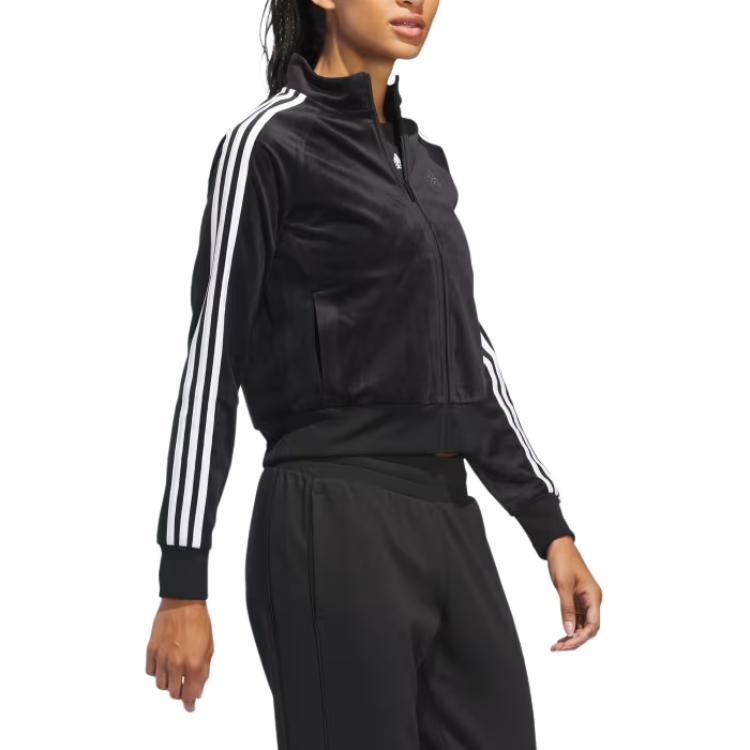 Adidas Sportswear FW24 Y2K Series Fashion Comfortable Soft Versatile Striped Jacket Women Jacket Black JI6969