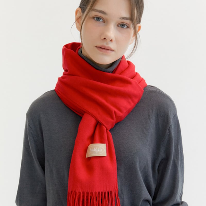 

халден солидный мягкий шарф (M027_красный) red