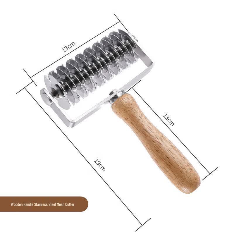 Stainless Steel Pizza Dough Docker with Oak Handle