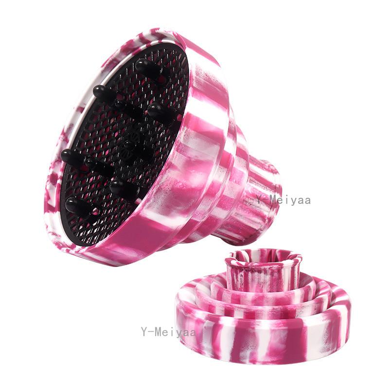1PC Gradient Foldable Silicone Hairdryer Diffuser Cover Temperature Resistant Silica Hairdressing Curly Styling Hair Salon Tool