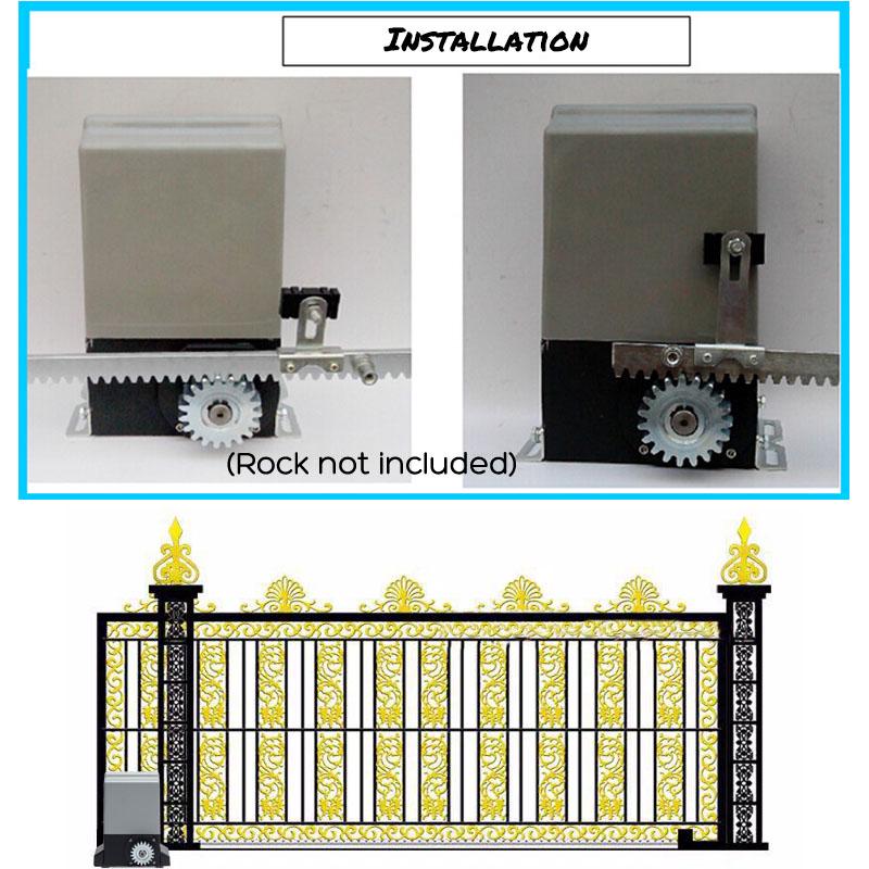 550W 1400rpm Electric Sliding Gate Opener 220V 1000KG Automatic Motor 2 Remote Kit Heavy Duty