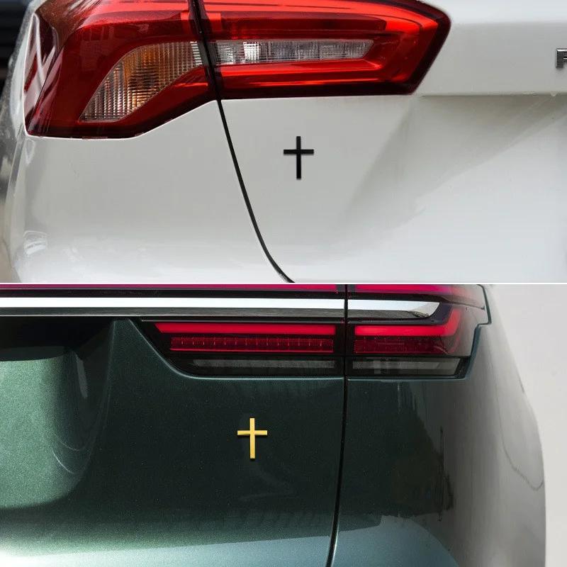 Car 3D Metal Sticker Christian Cross Auto Body Emblem Badge Decal Car Accessories