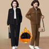 Plus Velvet Warm Sportswear Suit Women's Autumn and Winter Western Style Casual Ladies Suit Two-piece Suit