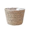 Nordic Woven Bamboo Flower Basket: Straw-style Pot for Flower Arrangement and Desktop Storage Ornaments in Home or Living Room.