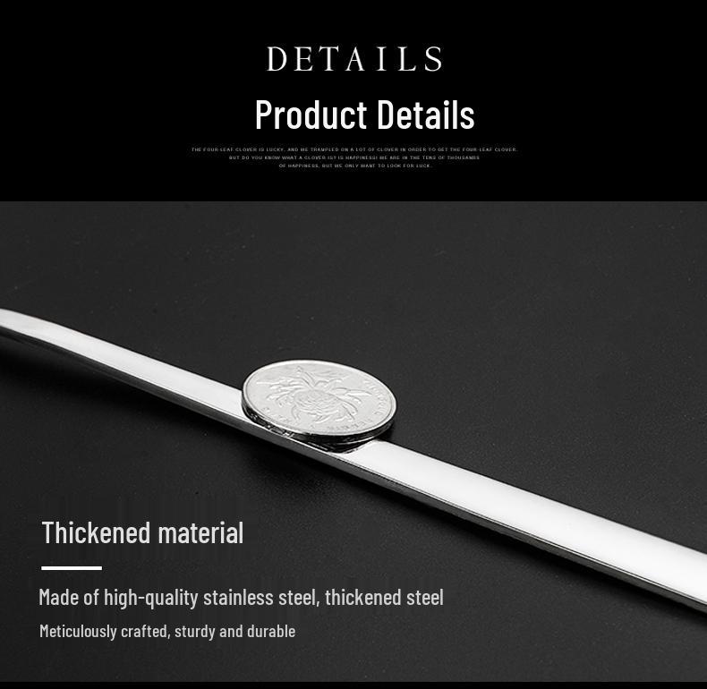 Korean Long-Handled Thick Stainless Steel Spoon for Soup and Coffee