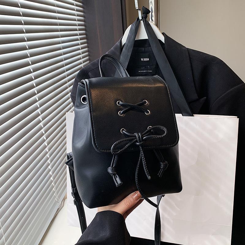 Bow Double Shoulder Bag Women's New Fashion Backpack Cute Portable Shoulder Bag School Bag