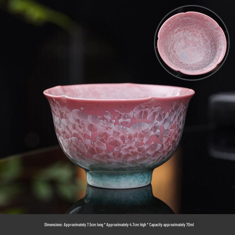 Exquisite Crystalline Glaze Ceramic Tea Cup Set - Gongfu Style for Elegant Tea Tasting