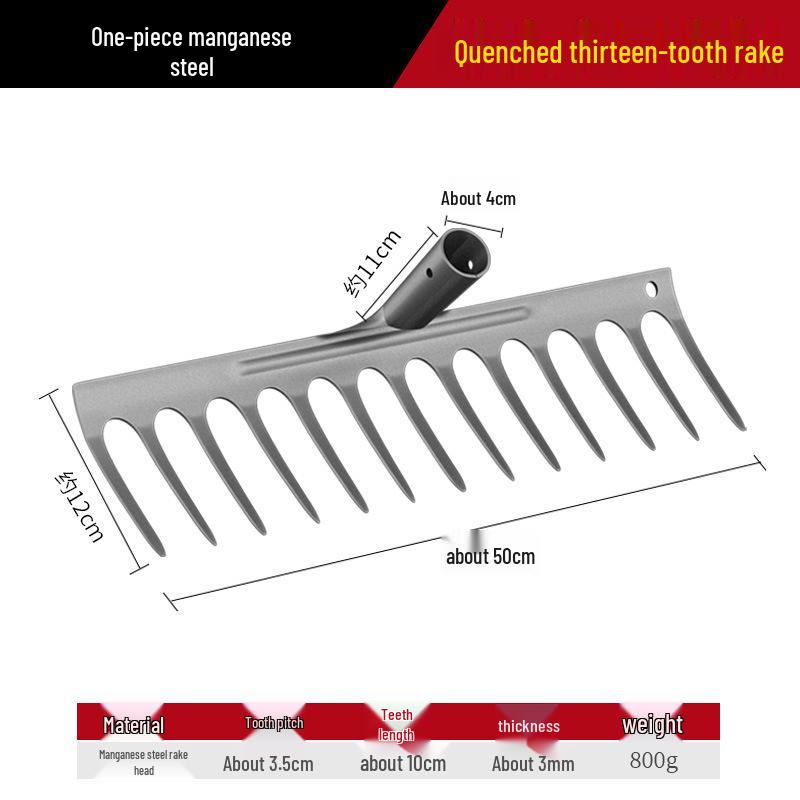 Manganese Steel Five-Tooth Weeding & Planting Rake - Multifunctional Soil Loosening Tool