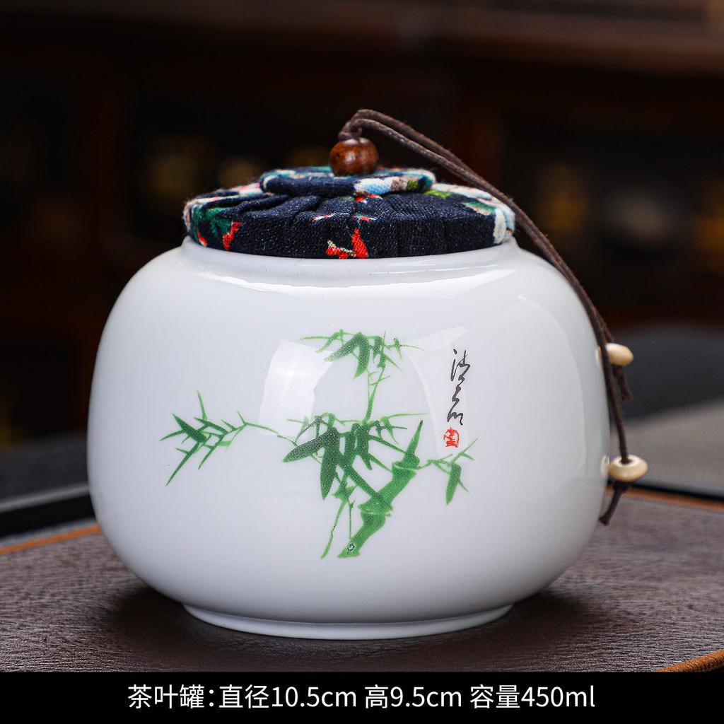 Creative Retro Tea Canister Ceramic Sealed Tea Storage Jar Moisture-proof Coffee Sugar Nuts Food Storage Jar Home Decor Jars