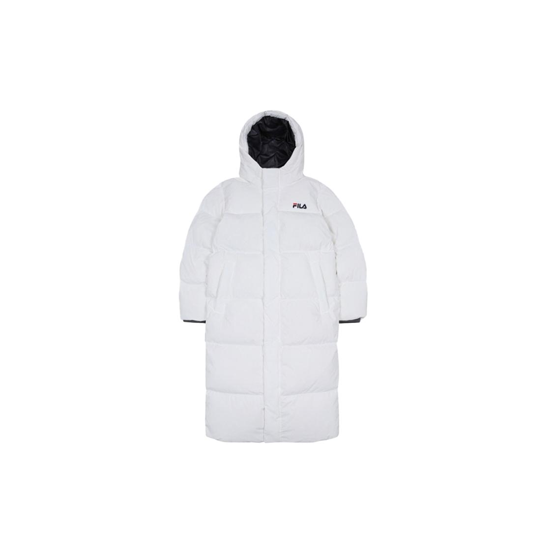 FILA Down Jackets Unisex White Hooded Thickened Down Coat FS2DJB4003X-OWH L