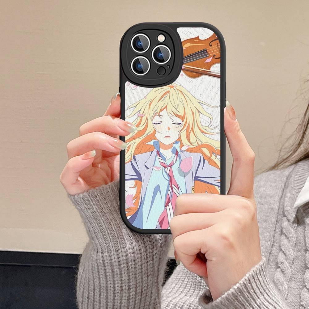 Your Lie In April Phone Case For IPhone 16 15 14 11 12 13 Pro Max Plus Back Leather Shell