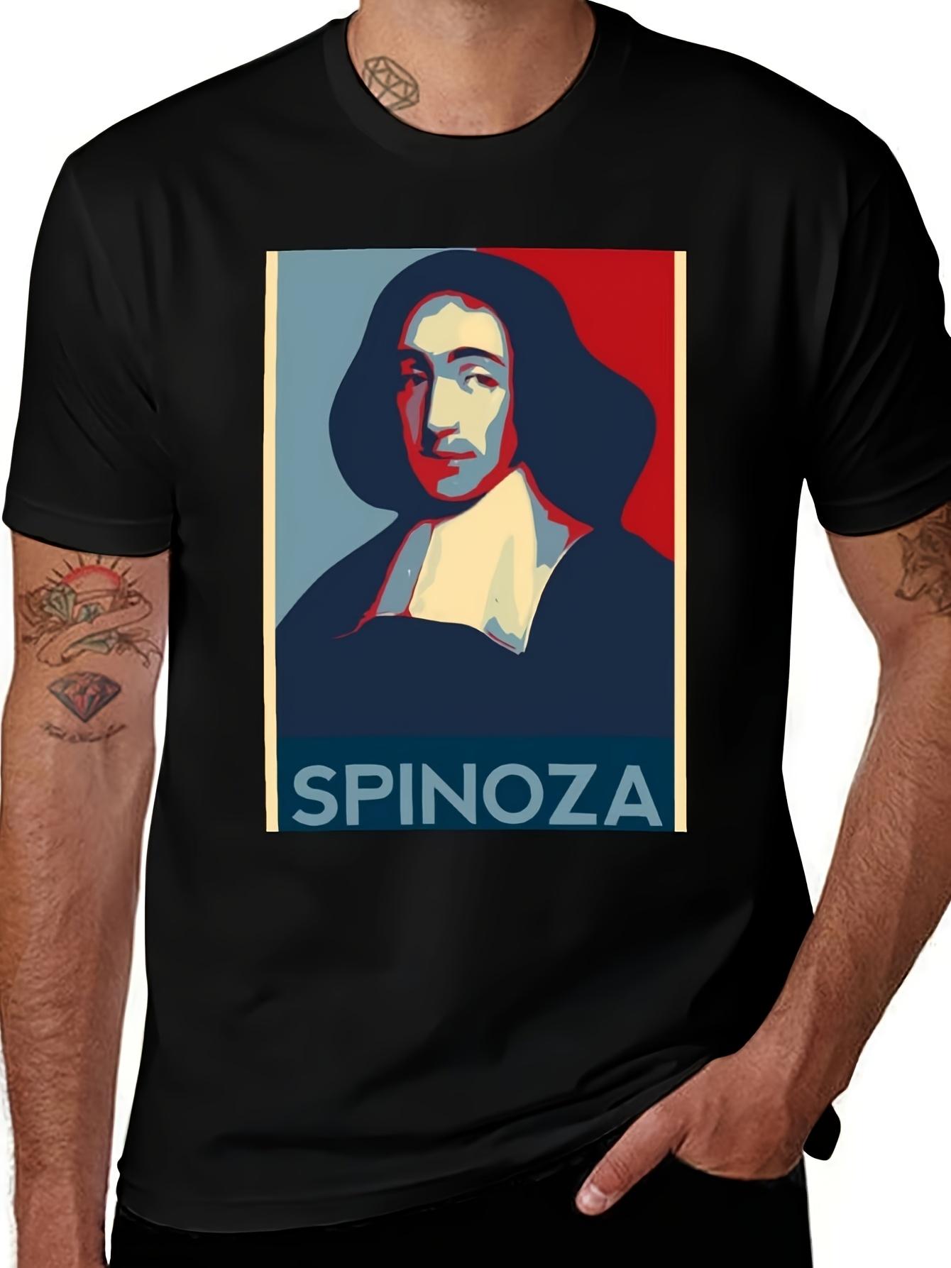 

Long Sleeve T-Shirt y2k Baruch Spinoza Philosophy T Black/Red XL