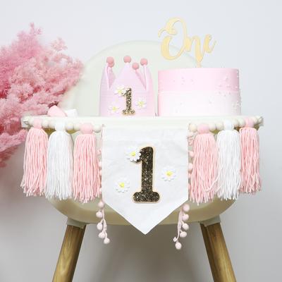 Bannière Bohème pour Chaise Haute Premier Anniversaire Décoration de Fête Rose Pour Fille Baby Shower Accroches Murales Décoratives Pour Chambre d'Enfant