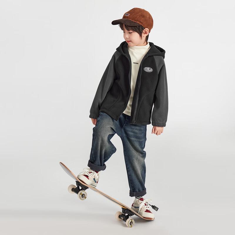 Boys' Fleece Lined Hooded Colorblock Jacket