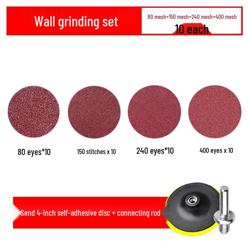 4" Sandpaper Flocking Woodworking Polisher with Self-Adhesive Hook & Loop Angle Grinder Sanding Discs