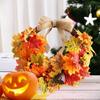 18 Inch Outdoor Fall Wreath for Front Door, Thanksgiving & Harvest Holiday Decor Wreath for Home Porch, Fireplace Mantel, Window