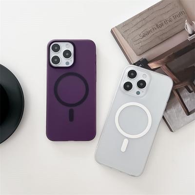 Luxuriöse magnetische, kabellose Lade-PC-Matthülle für iPhone 15 14 13 12 11 Pro Max All-Inclusive-Absturzschutzhülle