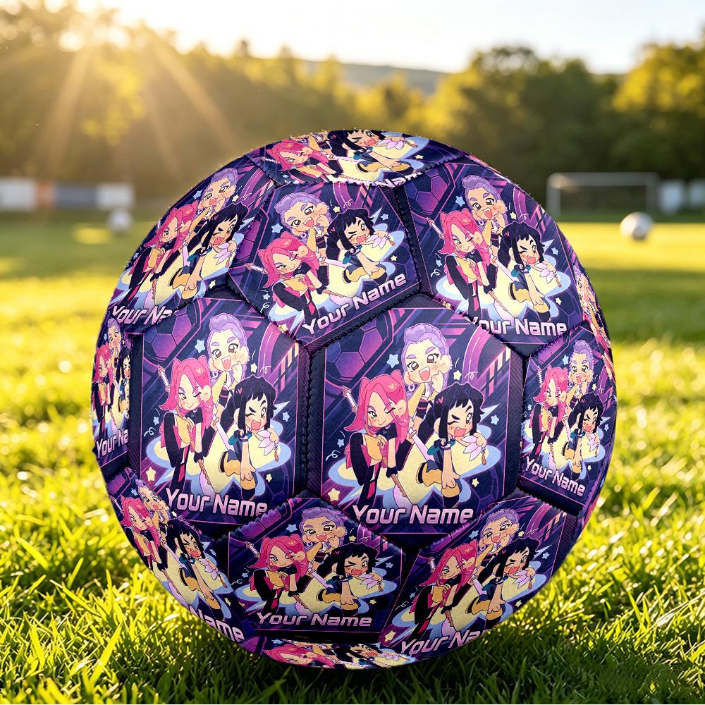 Personalized Size 5 Football Kpop Demon Hunters Pattern Outdoor Game Sports Ball Gift